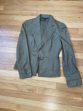 Banana Republic Olive Tailored Single-Button Blazer, Army Green size 4